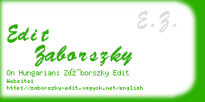 edit zaborszky business card